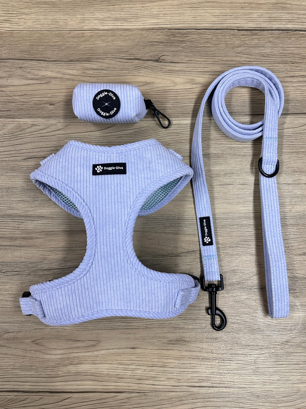 Blue Dog Harness,Lead & Poop Bag Set